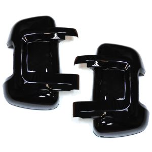 Coppia di Calotte Nero Lucido Braccio Corto per Specchietto Fiat Ducato | Citroen Jumper | Peugeot Boxer | Opel Movano
