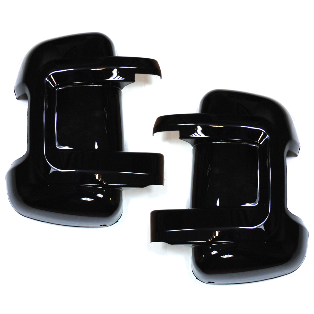 Coppia di Calotte Nero Lucido Braccio Corto per Specchietto Fiat Ducato, Citroen Jumper, Peugeot Boxer, Opel Movano